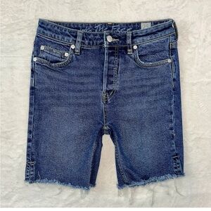 We The Free Avery Button Fly Bermuda Shorts Cadet Blue Med Wash Size 25